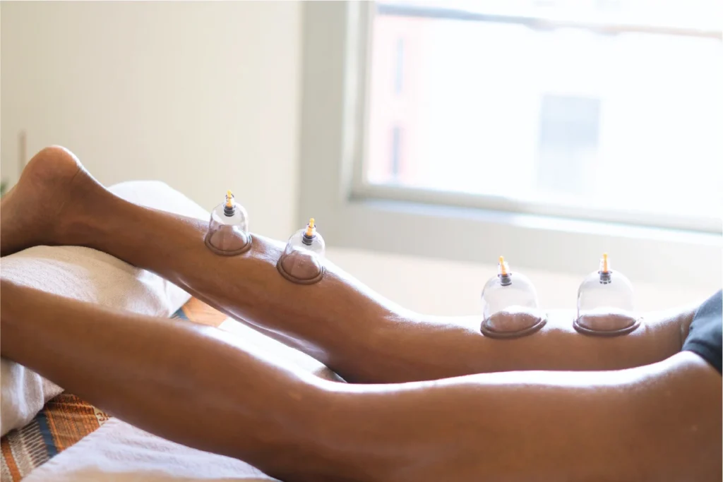 Full body massage in progress on a table in a Barcelona studio